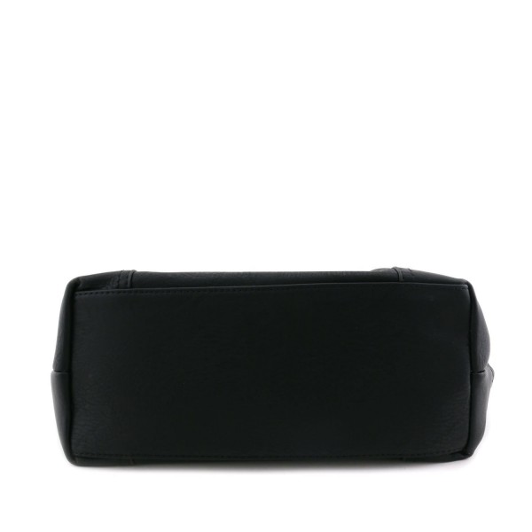 Hobo Shoulder Bag with Big Snap Hook Hardware - Black - CF12LHZ2NK3