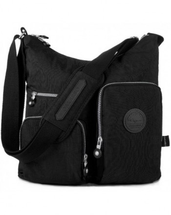 Nylon Multi-Pocket Crossbody Bag - 1204 Black - CO12O3HR6BO
