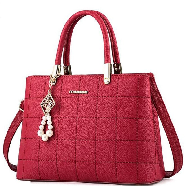 Vincico Womens Plaid PU Leather Satchel Handbags Purse Crossbody ...