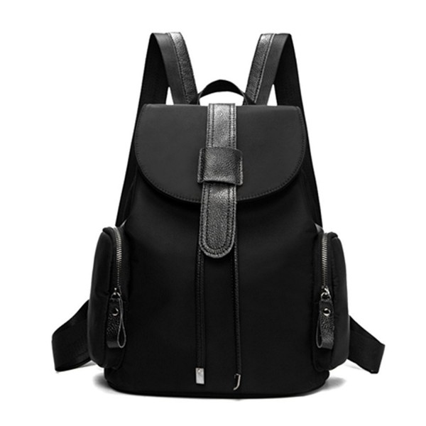 Nylon Small Backpack Purse for Women & Girls Drawstring Daypack - Black ...