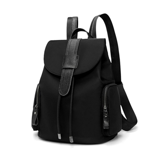 Nylon Small Backpack Purse for Women & Girls Drawstring Daypack - Black ...