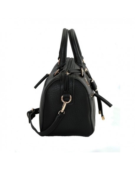 Classic Top Handle Shoulder Satchel Ms014 - Black - C512dhzihid