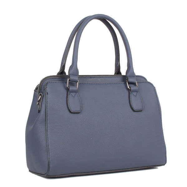 Solid [Navy] Multiple Compartment Women's Satchel Bag - CO188H9NHQQ