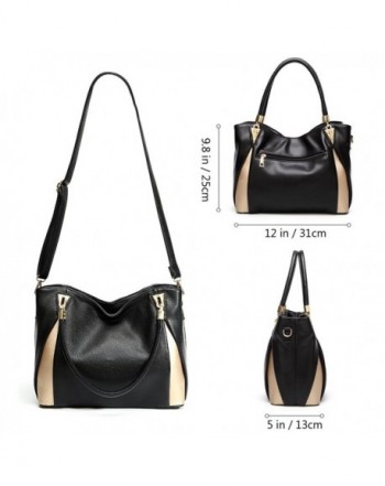 Leather Shoulder Tote Bags Handle Satchel Handbags for Women - Black ...