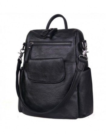 Jack&Chris Soft PU Leather Backpack Handbags for Women Satchel Shoulder ...