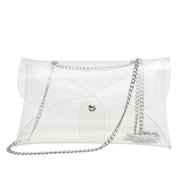 Women's PVC Clear Bag Transparent Crossbody Shoulder Bag - Clear With ...