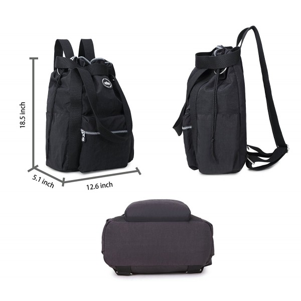 Water Repellent Convertible Multipurpose Backpack - Black - C818495MO7X