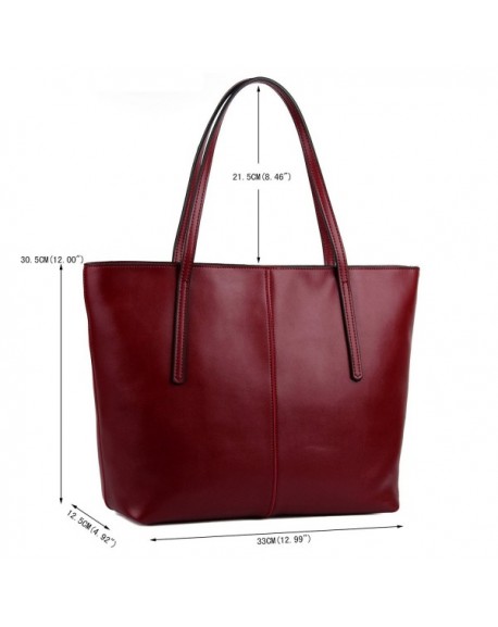 Women's Large Capacity Leather Work Tote Zipper Closure Shoulder Bag ...