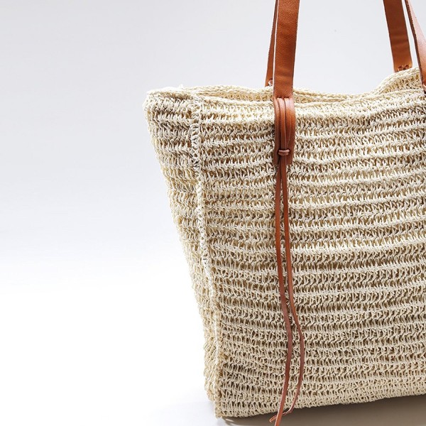 Straw Beach Bag Tote Bag For Summer Shoulder Bag Handmade Handbag ...