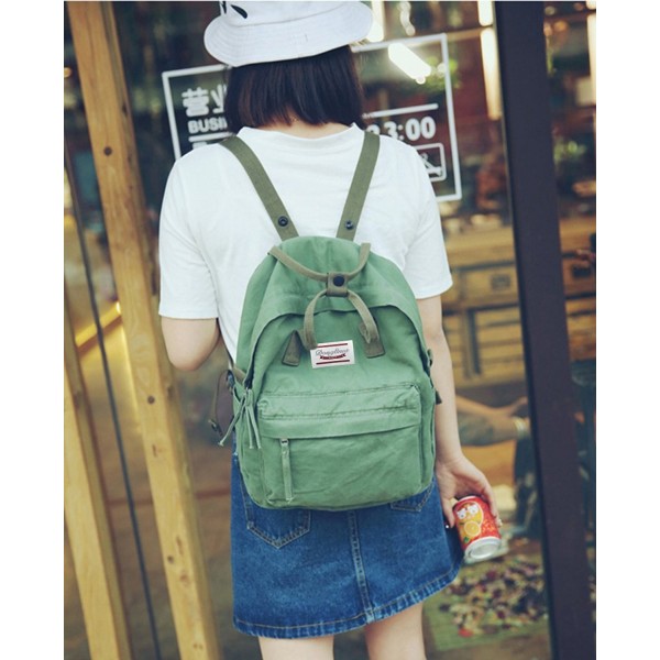 Womens Casual Style Lightweight Canvas Backpack School Bag Travel Daypack Medium Handbag Purse 6962