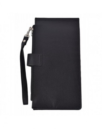 RFID Blocking Women's Leather Bifold Wallet Thin Zipper Card Holder ...