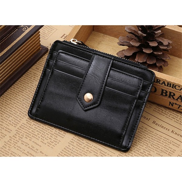 Mini slim Credit Card Case Wallet with ID Window and Zipper Holder ...