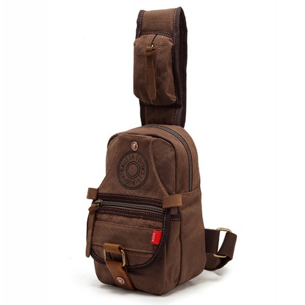 Canvas Sling Bag Chest Shoulder mini Backpack for Women Men girl small Daypack - CG18337MQOY