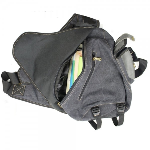 One Strap Sling Cross Body Shoulder Backpack Travel Rucksack - Black ...