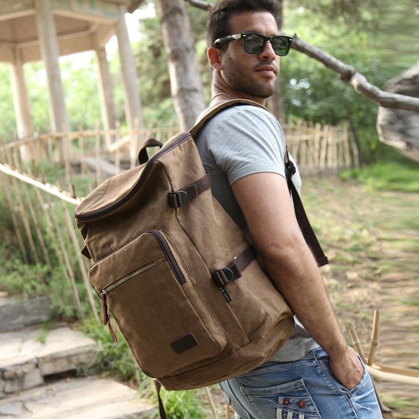 Backpack Outdoor Daypack Schoolbags - Brown - CR11HXZU95D