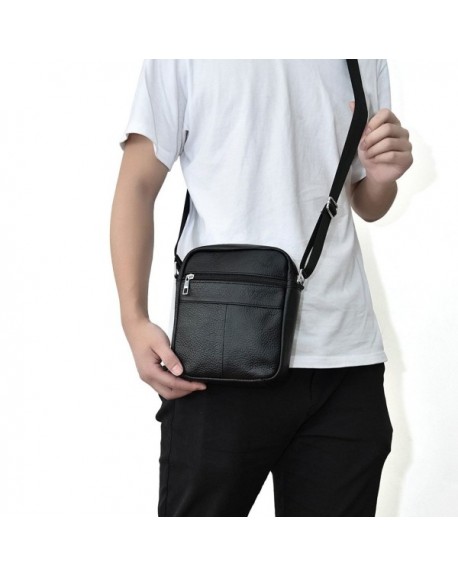 Men's Fashion Genuine Leather Mini Messenger Cross Body Bag Shoulder ...
