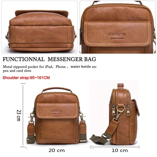 Mens Genuine Leather Crossbody Single-Shoulder 9