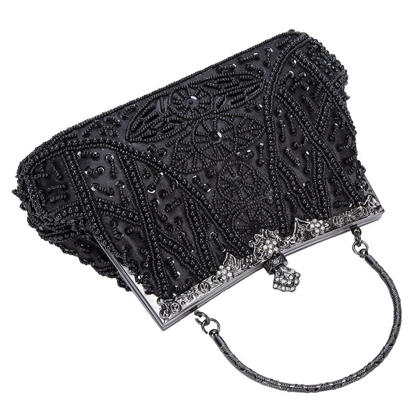 Womens Vintage Beaded And Sequined Evening Bag Wedding Party Handbag