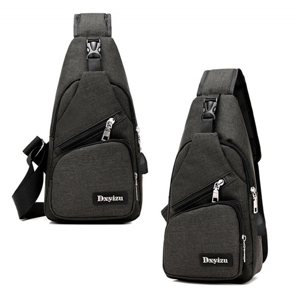 Super Modern Unisex Nylon Shoulder Bag with USB Port Multi Pockets ...