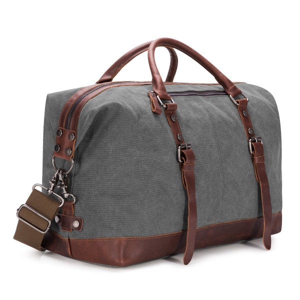 Canvas PU Leather Travel Tote Duffel Bag Carry on Bag Weekender ...