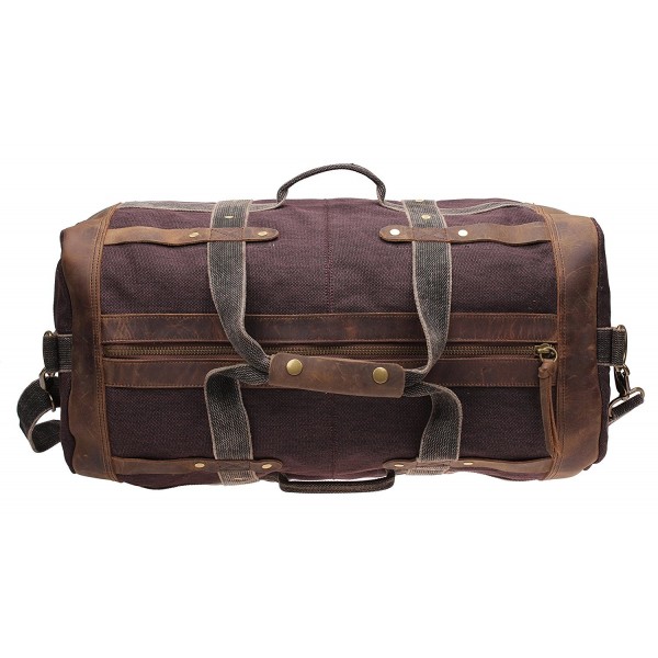 Waxed Canvas Weekender Bag Leather Travel Duffel Shoulder Tote Large ...