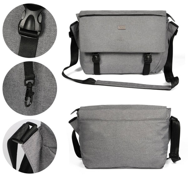 Versatile Messenger Bag Grey Bookbag Leisure Satchel- Hold 14