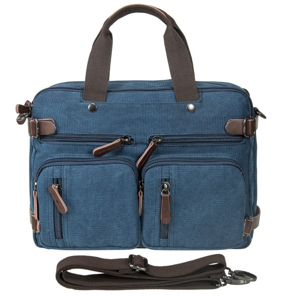 Vintage 3-Way Convertible Briefcase Laptop Backpack Messenger Bag ...