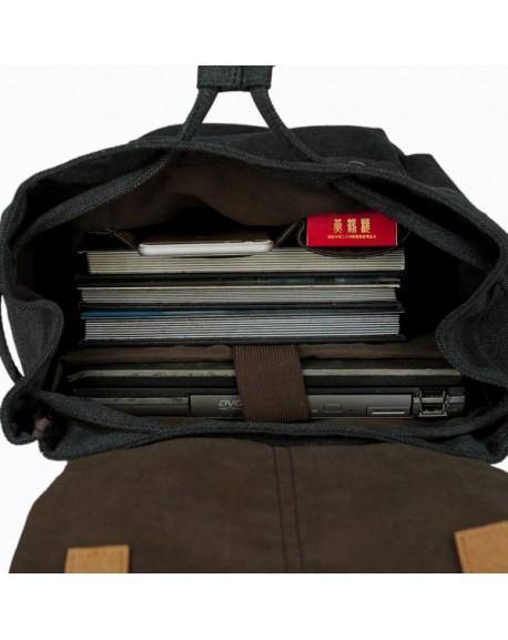 Vintage Canvas Backpack for School Casual Rucksack Travel Bag for Men ...