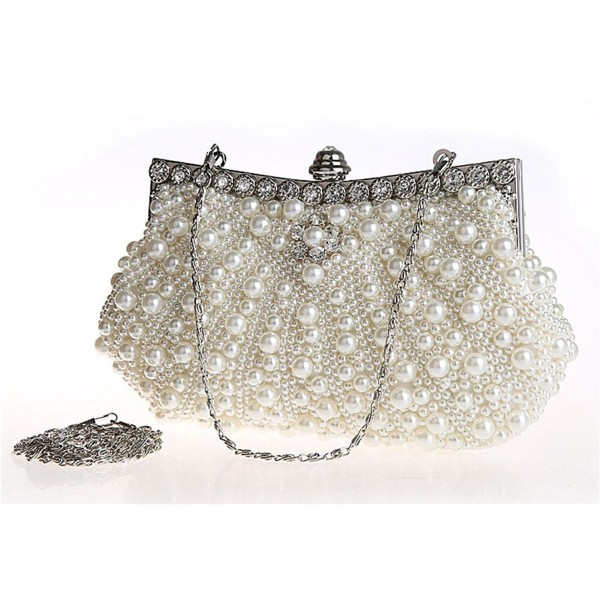 Satin with Pearl and Diamond Wedding /Special Occasion Evening Handbags ...