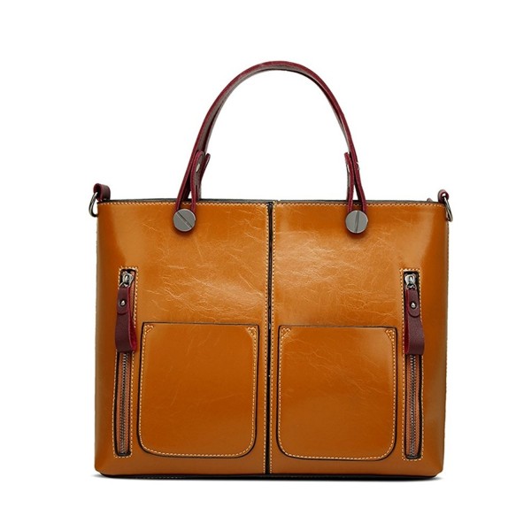 Retro Oil Wax Leather Women's Satchel Purses Handbags Ladies Tote Bags ...