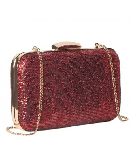 Clutch Purse for Women/Red Glitter Evening Bag Hardcase for Party ...