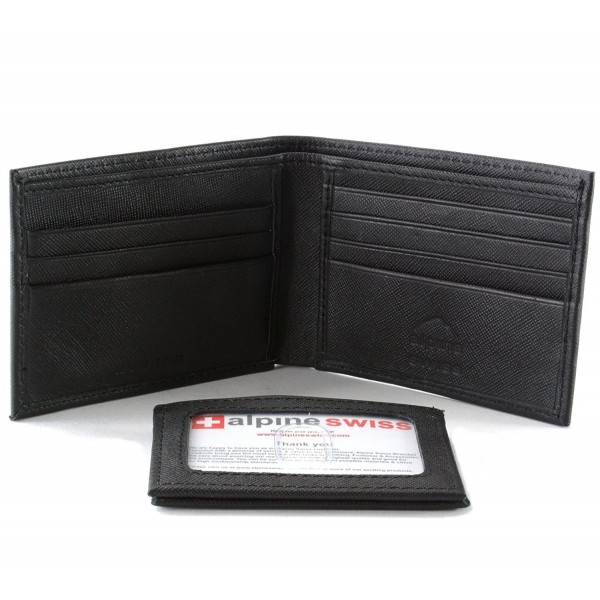 Men's Leather Bifold Wallet Removable Flip Up ID Window - Crosshatch ...