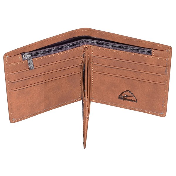Mens Leather Bifold Wallet Rfid Men Slim Front Pocket Wallet Trifold - Brown(trifold) - CL17YTEUX66