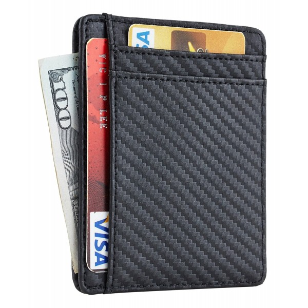 RFID Front Pocket Minimalist Slim Wallet Genuine Leather Small Size ...