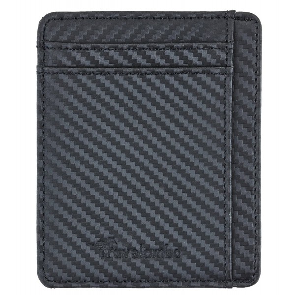 RFID Front Pocket Minimalist Slim Wallet Genuine Leather Small Size ...