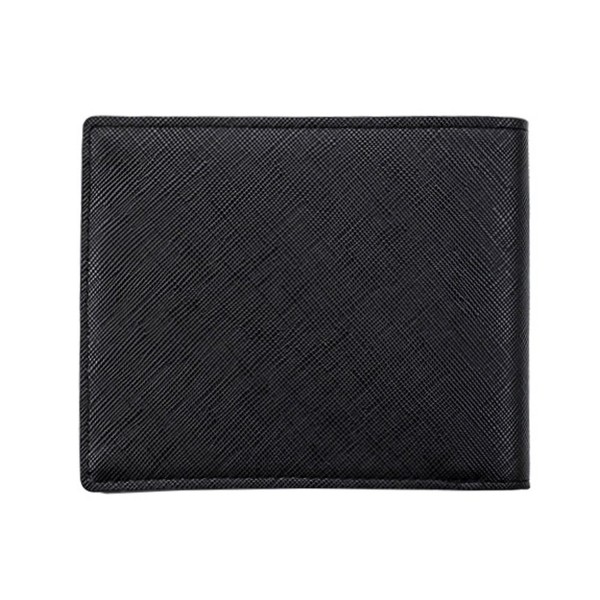 Mens Cross Textured PU Leather Flipout ID Wallet Bifold Card Holder ...
