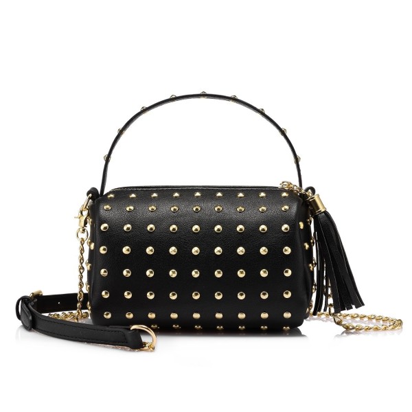Shoulder Bag Small Side Purse Mini Clutch with Bling Rivets - Black ...