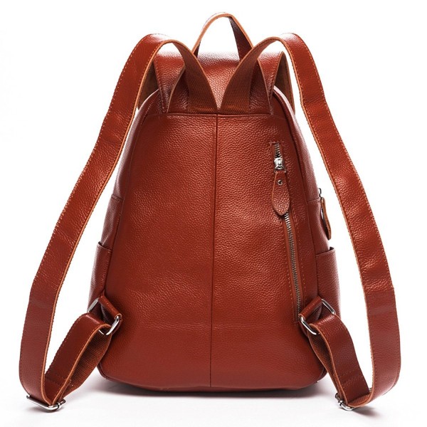 Genuine Leather Backpack for Women Girls Fashion Travel Bag - Black ...
