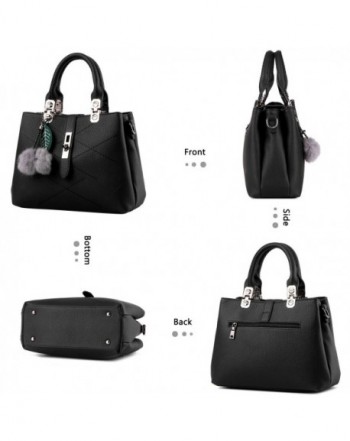 Womens Designer Purses and Handbags Ladies Tote Bags - Black - C1184I8M72Q